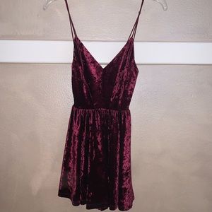 Wine colored Velvet Romper